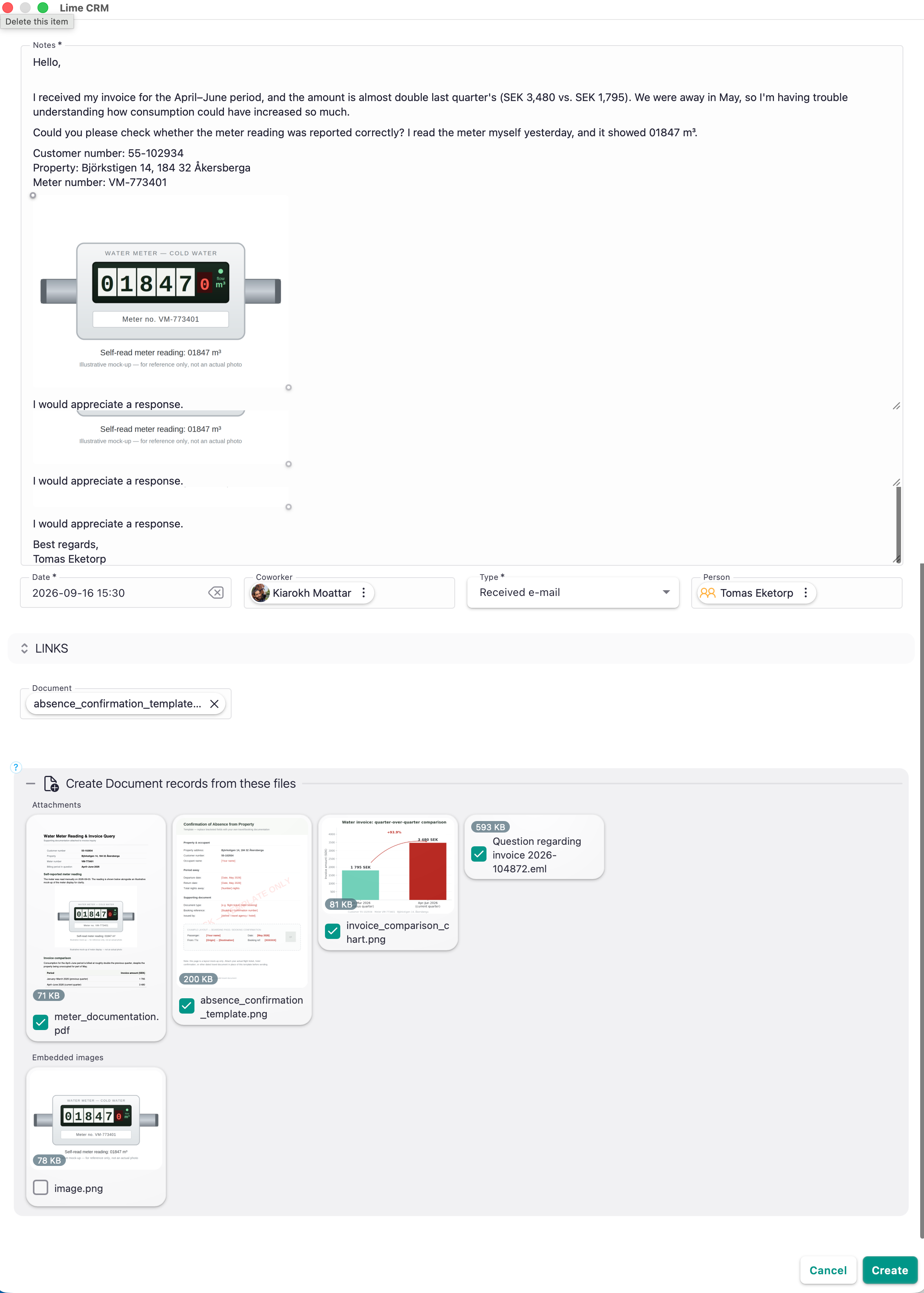 Saving an email - pop-up